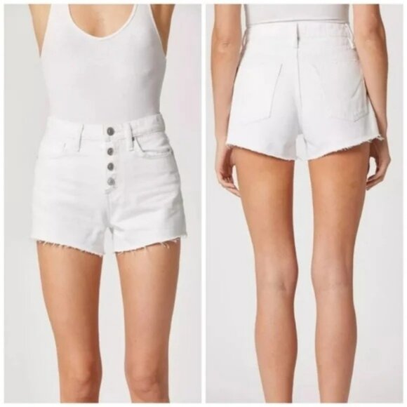 Hudson Jean Cara White High Waisted Denim Short Size 23 - Picture 1 of 6